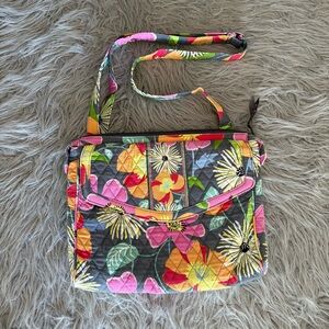 Vera Bradley Jazzy‎ Blooms Messenger Bag Crossbody Hipster Handbag Floral